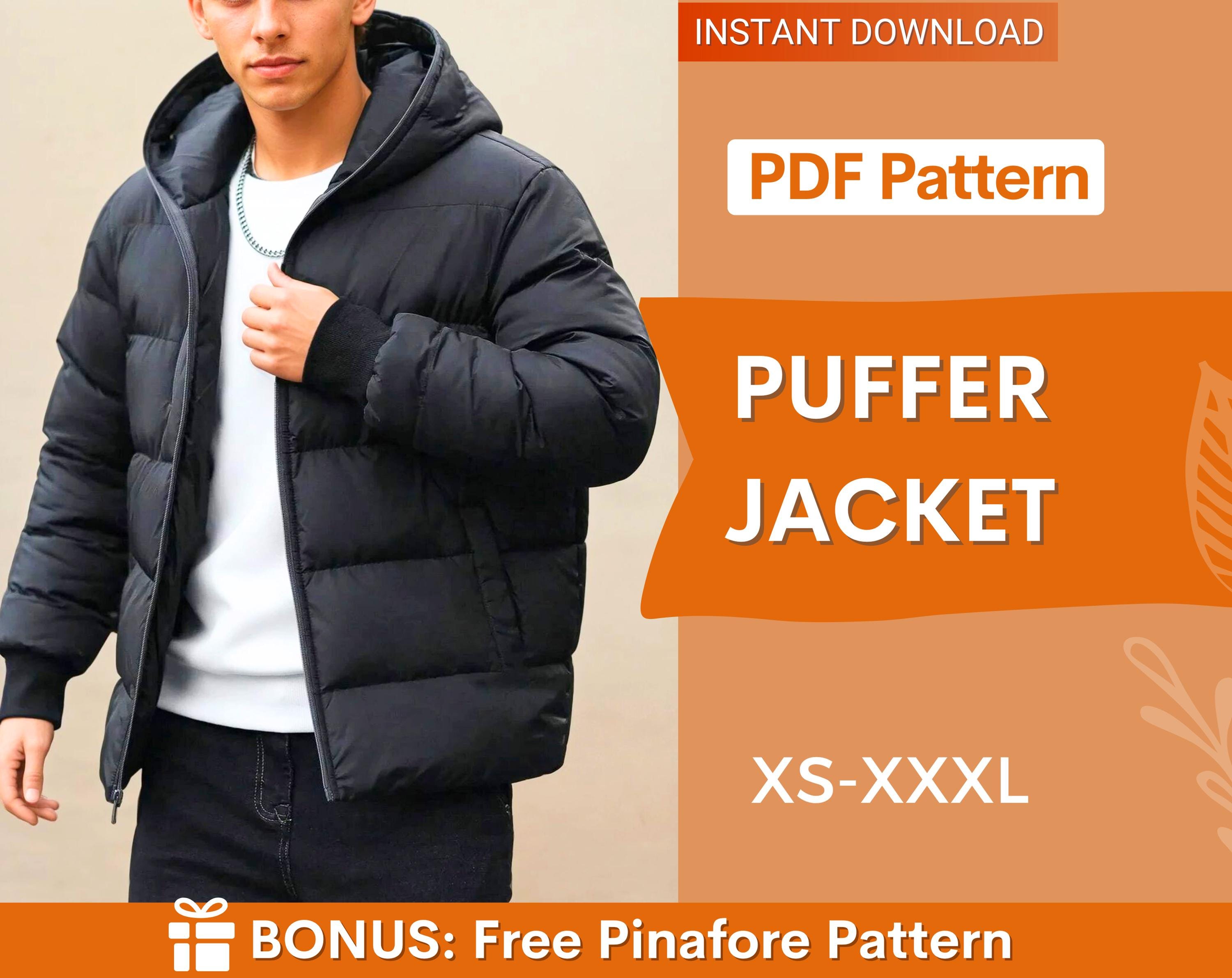 Men Jacket Sewing Pattern, Jacket Sewing Pattern for Men, Men Sewing Pattern, Pattern Men, Puffer Jacket Men Coat Pattern