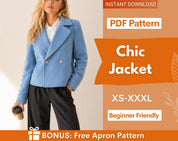 Jacket Sewing Pattern | Women Pattern | Coat Pattern | Winter Jacket Coat Sewing Pattern for Women | Blazer Pattern | Short Jacket Coat