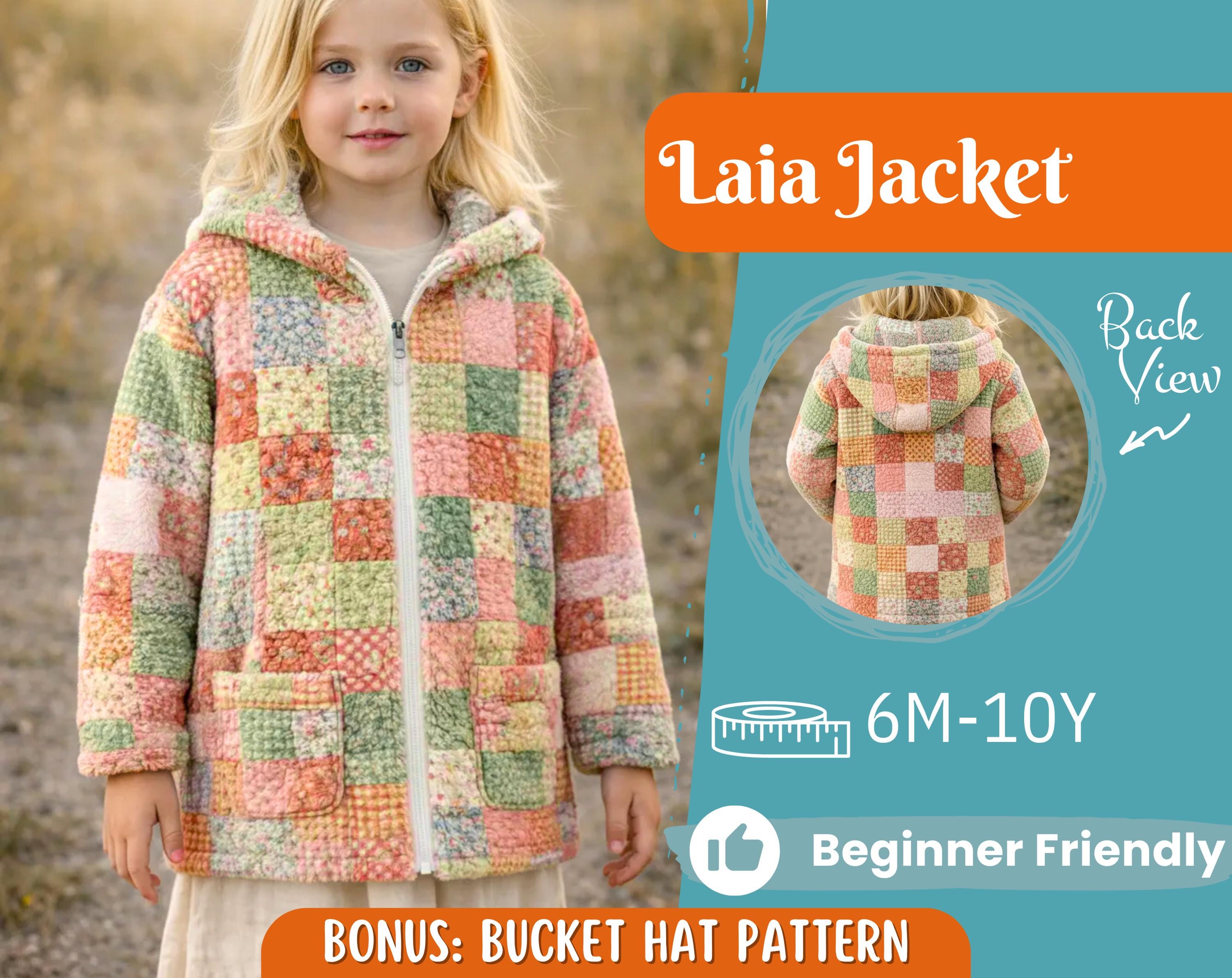 Coat Sewing Pattern for Kids, Girl Coat Pattern, Kids Pattern, PDF Pattern, Beginner Pattern, Sewing Pattern Toddlers, Quilted Coat Pattern