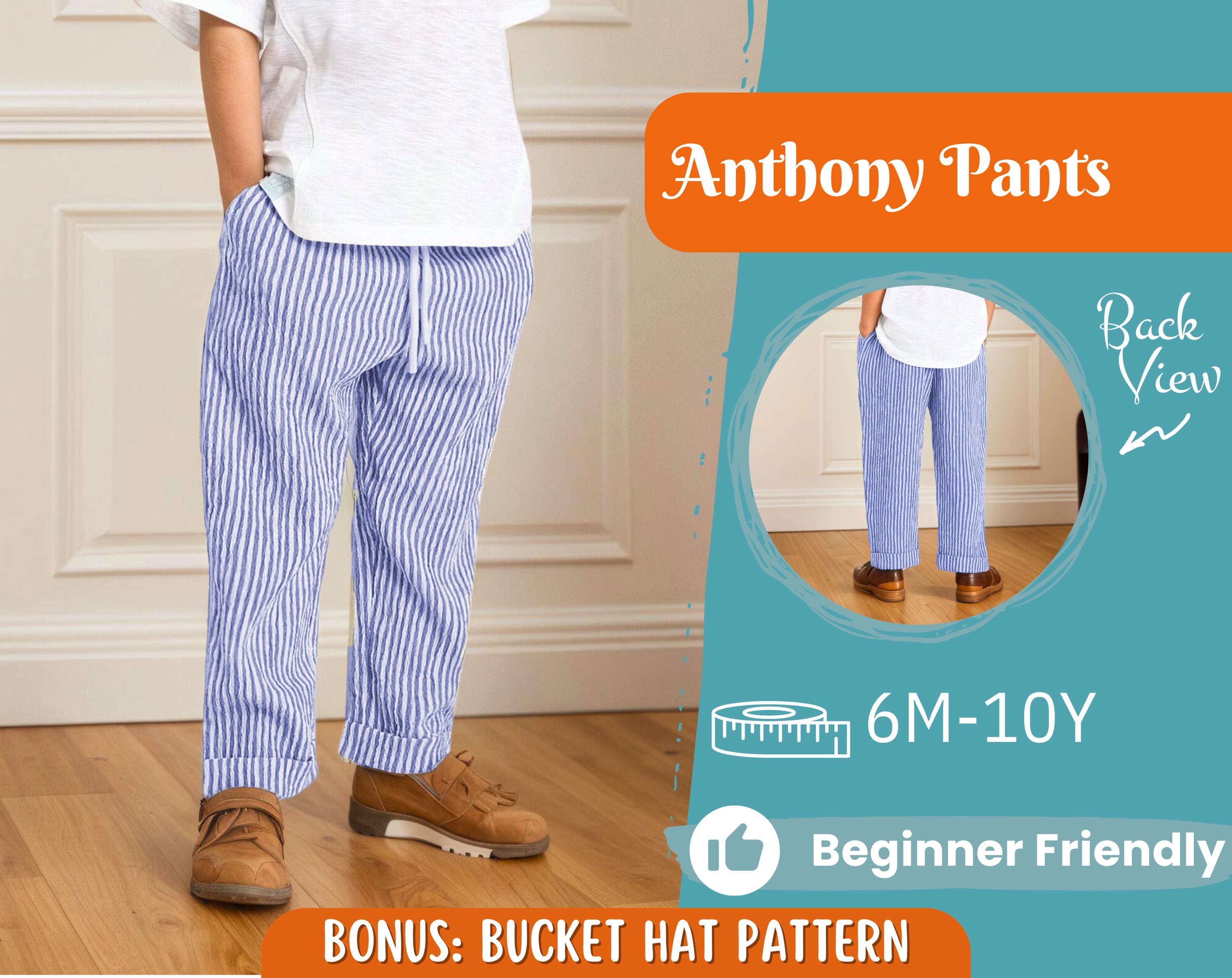 Pants Sewing Pattern for Kids, Elastic Waistband Pants Pattern, Kids Pattern, Baby Sewing Pattern, Beginner Pattern, Sewing Pattern Toddlers