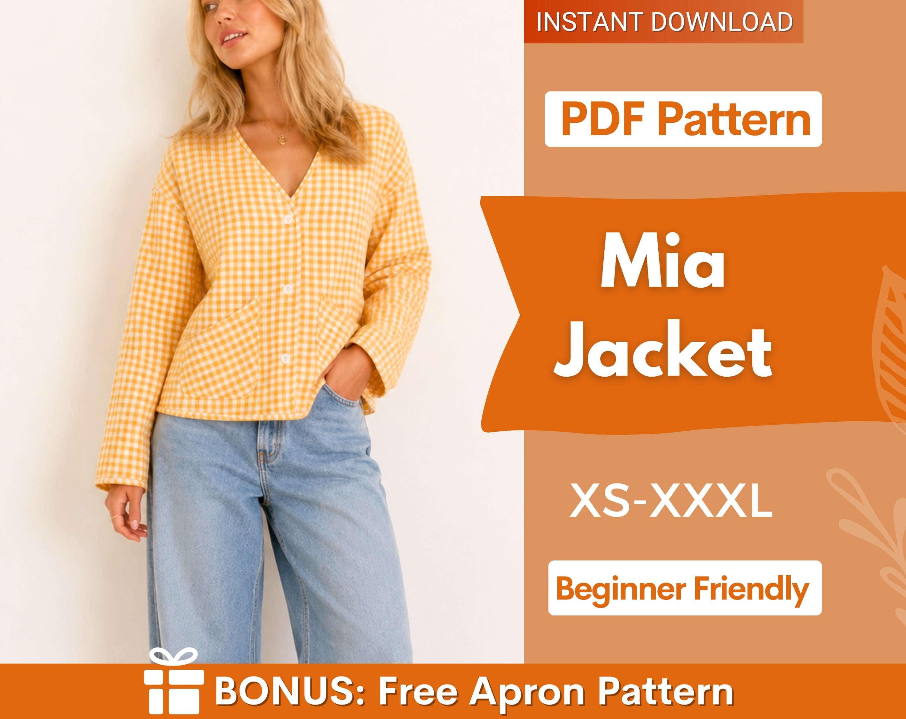 Mia Jacket Sewing Pattern for Women | Coat Pattern | Sewing Patterns | Quilted Jacket Pattern | Pattern Jacket Coat | Beginner Jacket