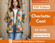 Quilted Coat with Hoodie Sewing Pattern | Quilted Jacket Pattern | Sewing Patterns | Quilted Sewing Pattern | Hooded Jacket | Women Jacket