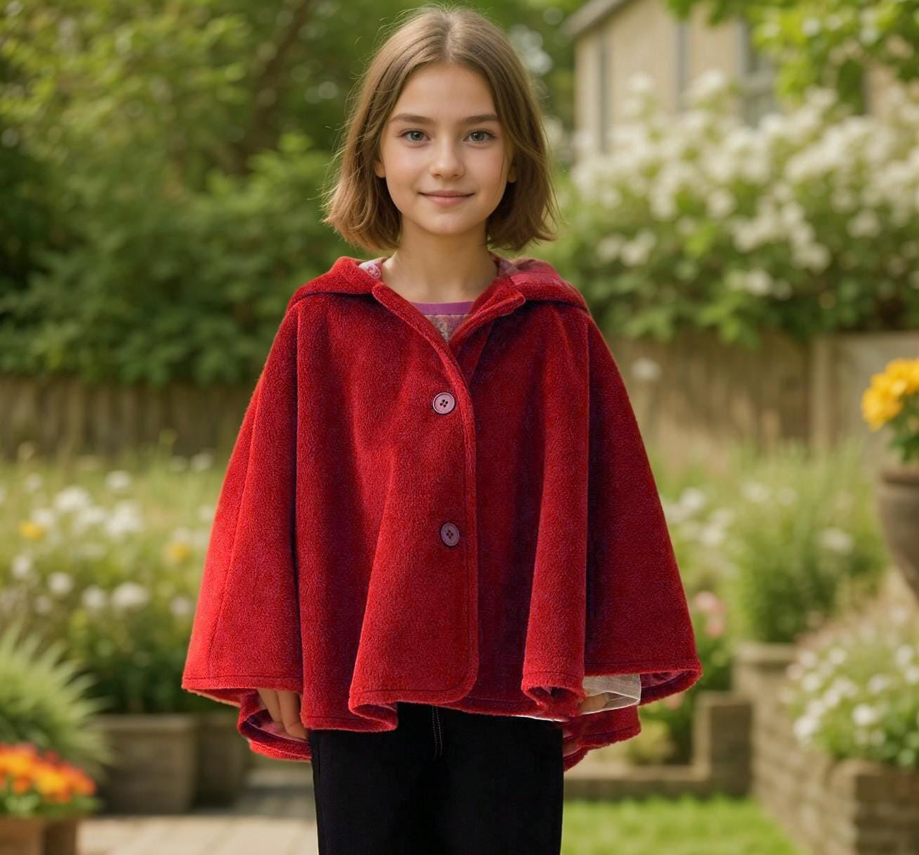 Cape Sewing Pattern for Kids, Capelet Pattern, Kids Pattern, Easy PDF Pattern, Beginner Pattern, Sewing Pattern Toddlers, Jacket Pattern
