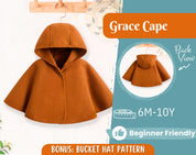 Cape Sewing Pattern for Kids, Capelet Pattern, Kids Pattern, Easy PDF Pattern, Beginner Pattern, Sewing Pattern Toddlers, Baby Pattern