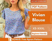 Blouse Sewing Pattern | Easy Top Pattern | Women Sewing Pattern | Blouse Pattern | Beginner Sewing Pattern | Women Blouse Top Tshirt Pattern