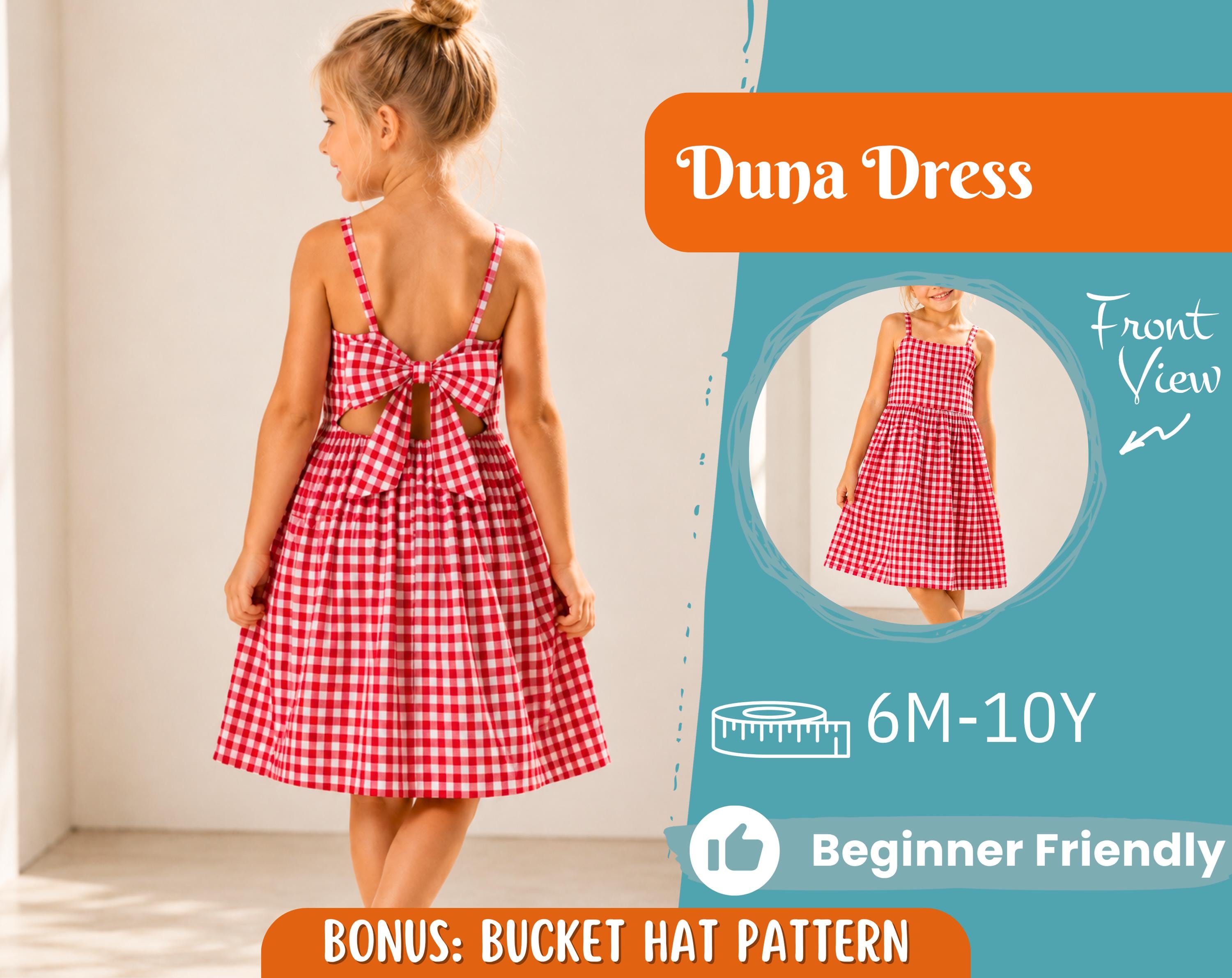 Dress Sewing Pattern for Kids, Dress Pattern, Kids Pattern, Summer Dress Pattern, Beginner Pattern, Sewing Pattern Toddlers, Baby Pattern