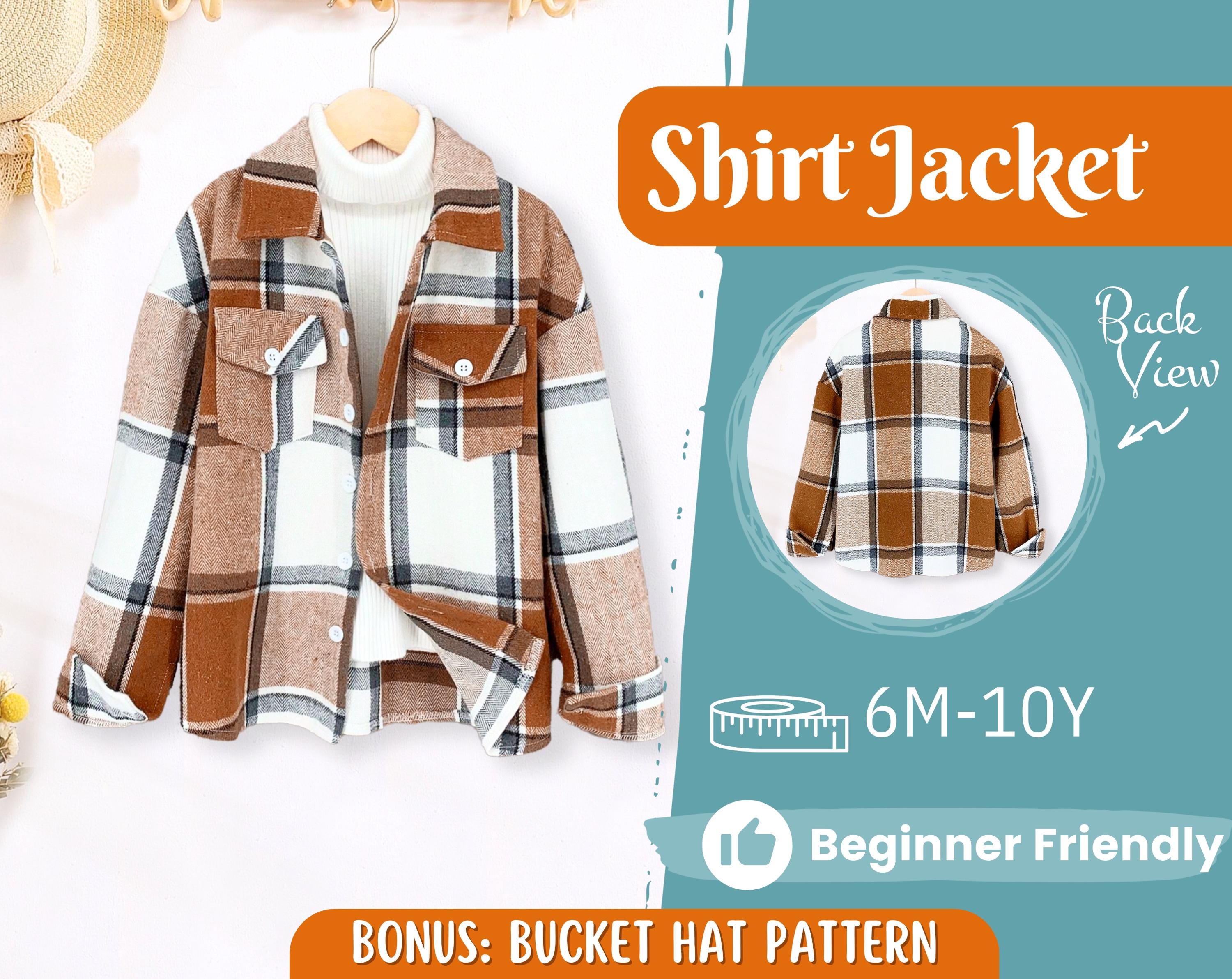 Jacket Sewing Pattern for Kids, Shirt Jacket Pattern, Kids Pattern, PDF Pattern, Beginner Pattern, Sewing Pattern Toddlers, Shirt Pattern