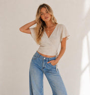 Crop Top Sewing Pattern | Wrap Top Pattern | Women Sewing Pattern | Blouse Pattern | Sewing Patterns Women Blouse | Tie Top Women Pattern