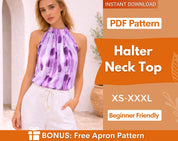 Halter Neck Top Sewing Pattern | Top Pattern | Women Sewing Pattern | Blouse Pattern | Halter Top Sewing Pattern | Top Blouse Women Sewing