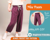 Pants Sewing Pattern for Kids, Elastic Waistband Pants Pattern, Kids Pattern, Baby Sewing Pattern, Beginner Pattern, Sewing Pattern Toddlers
