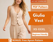 Vest Sewing Pattern, Waistcoat Pattern, Sewing Patterns, Women Pattern, Vest pattern, Top Sewing Pattern for Women, Women Vest Pattern