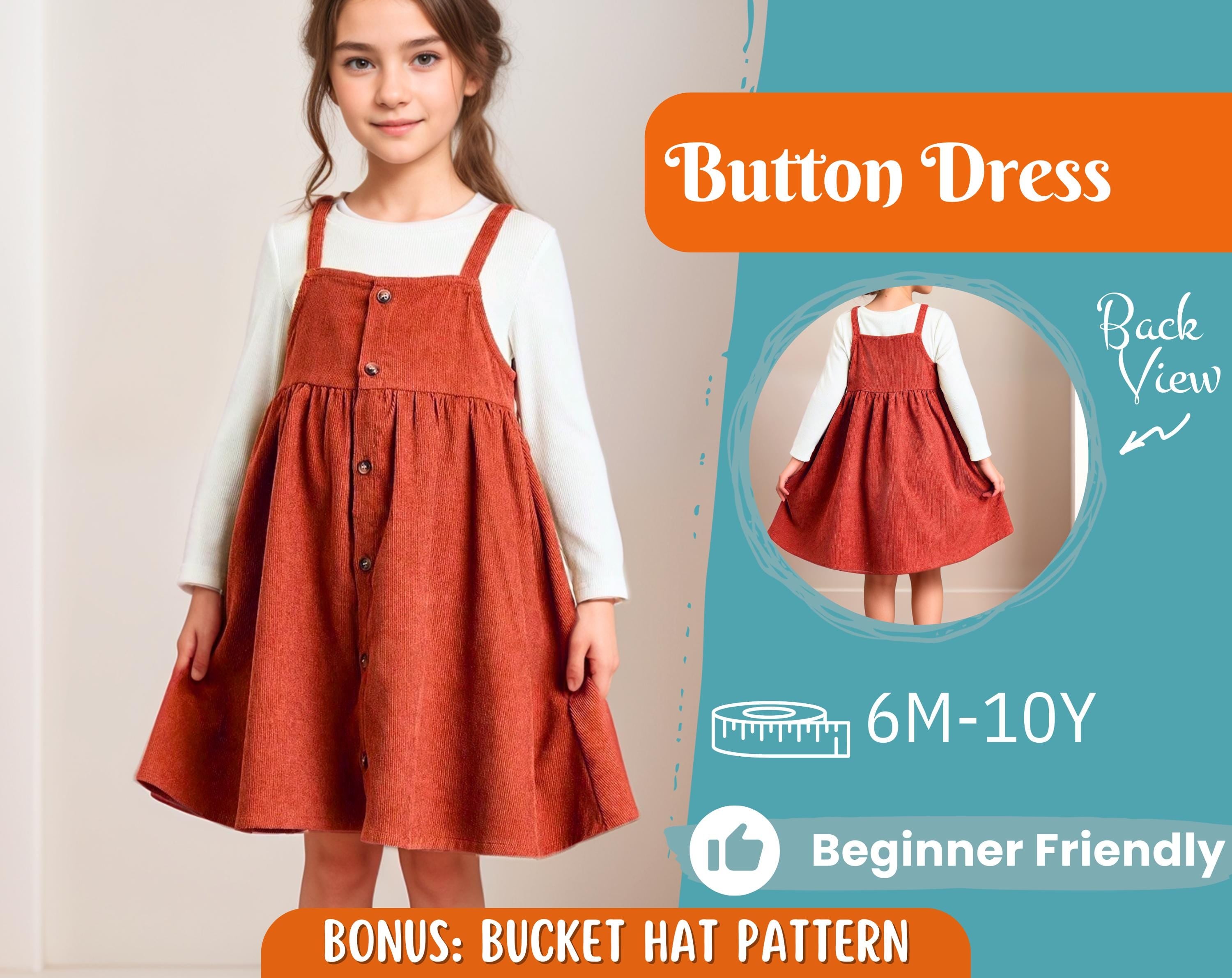 Dress Sewing Pattern for Kids, Girl Dress Pattern, Kids Pattern, PDF Pattern, Beginner Pattern, Sewing Pattern Toddlers, Baby Sewing Pattern