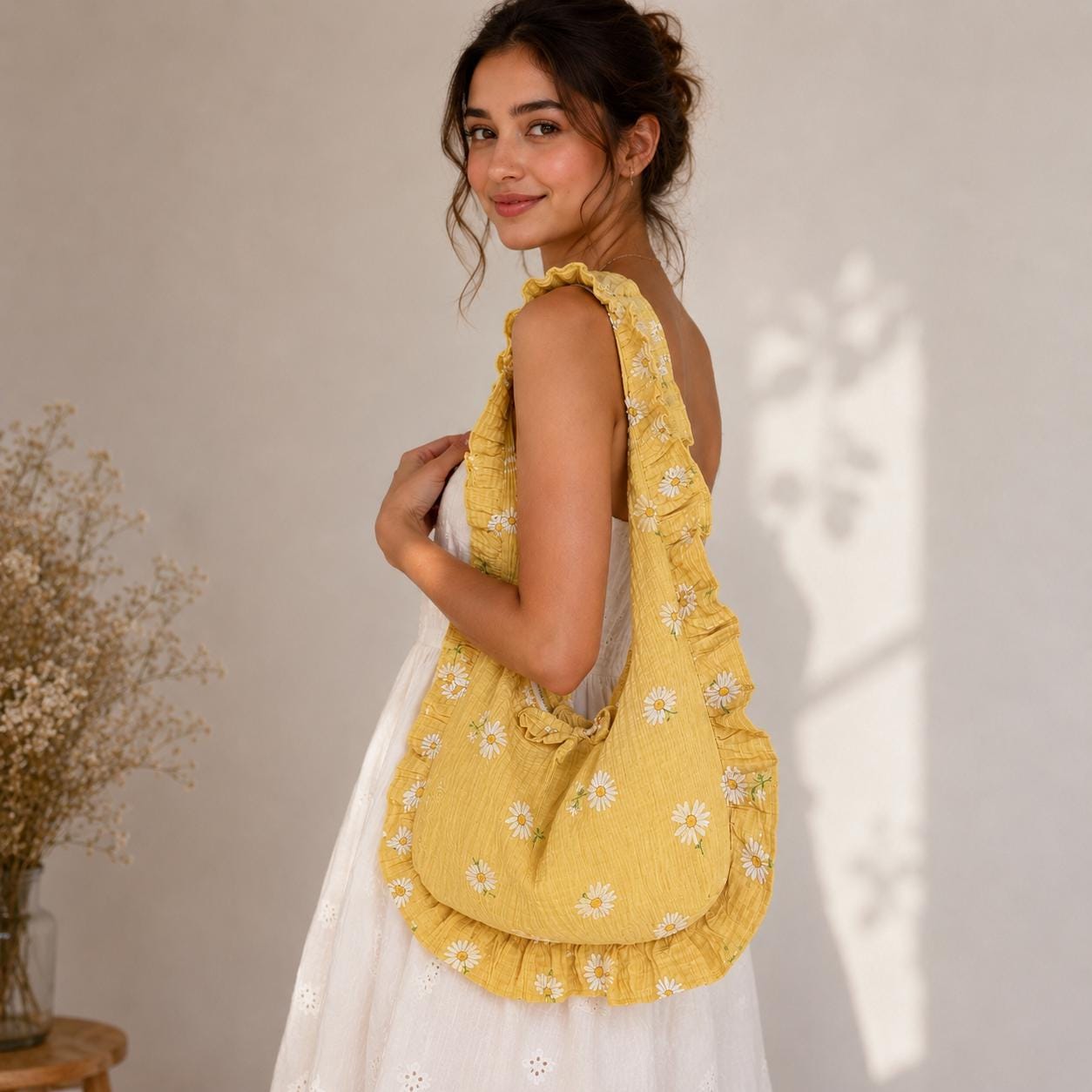 Hobo Bag with Ruffles Sewing Pattern | Shoulder Bag Pattern | Crescent Bag with Ruffled Sewing Pattern, Women Bag Pattern, Beginner Pattern