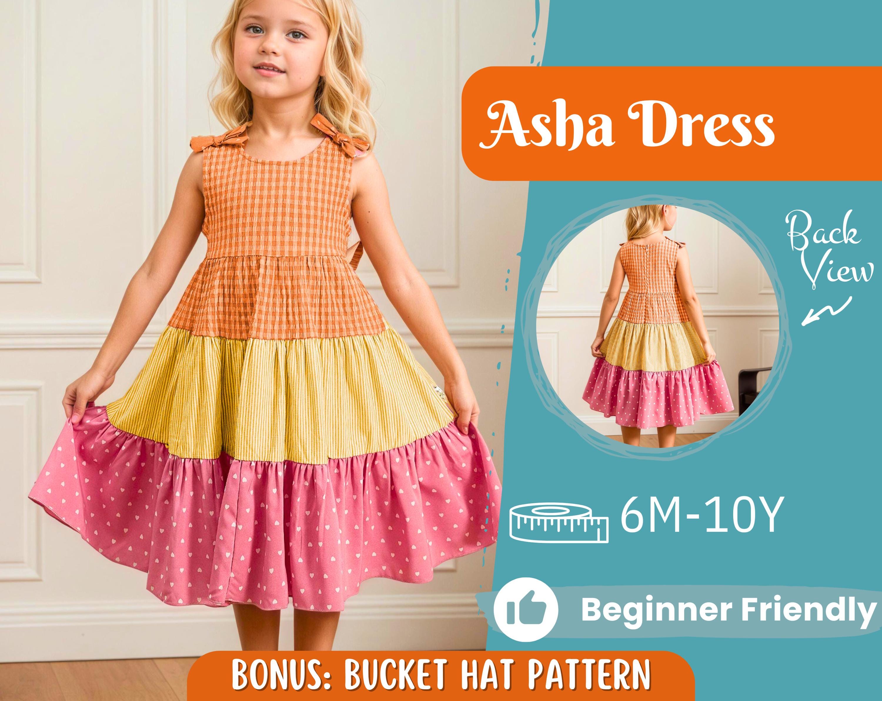 Dress Sewing Pattern for Kids, Dress Pattern, Kids Pattern, Long Dress Pattern, Beginner Pattern, Sewing Pattern Toddlers, PDF Pattern