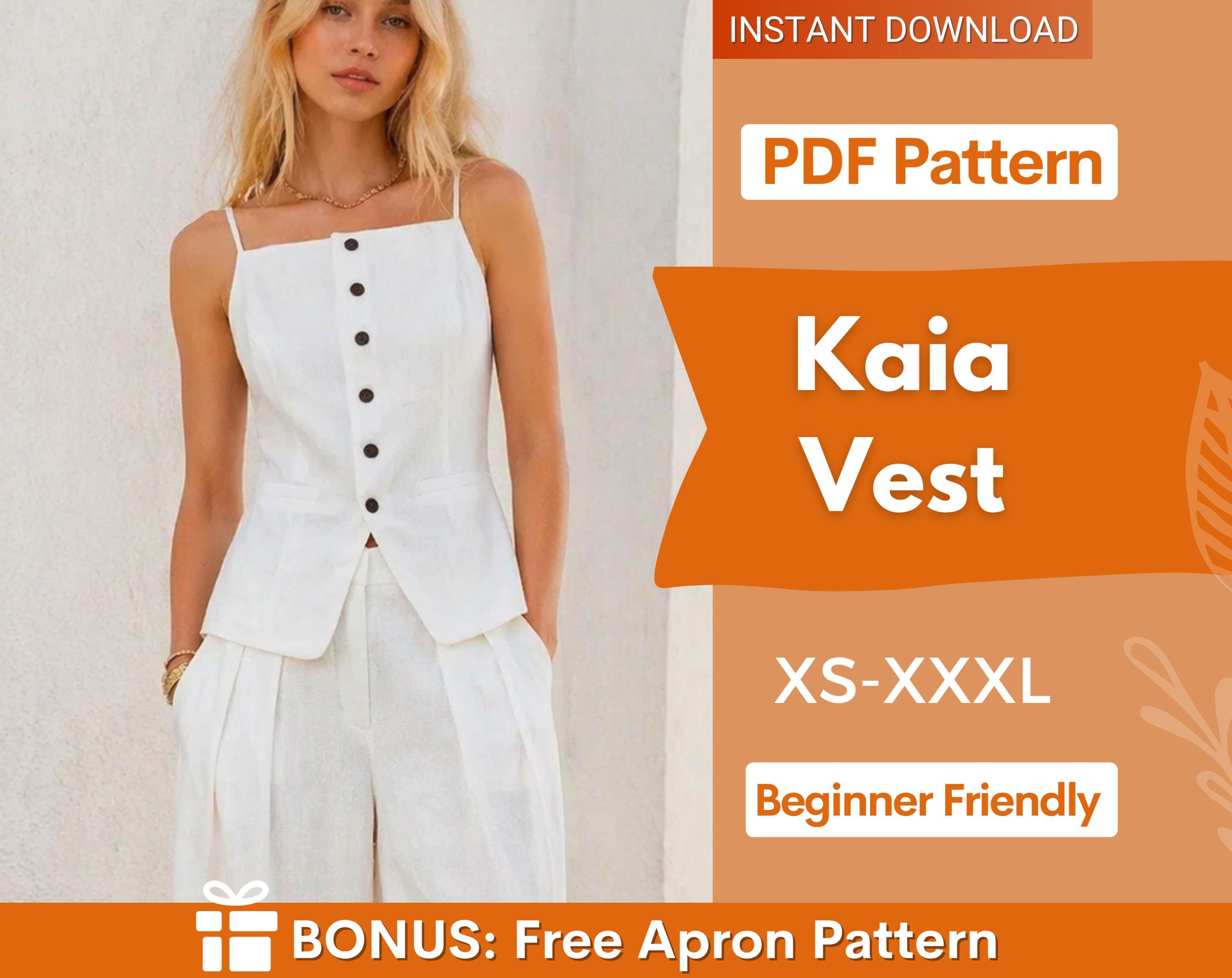 Trendy Vest Pattern, Top Sewing Pattern, Sewing Patterns Women, Suit Vest, Button Up Top, Top Sewing Pattern for Women, Women Vest Pattern