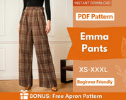 Pants Pattern for Women | Sewing Patterns | Trousers Pattern | Straight Leg Pants Sewing Pattern | Sewing Pattern Women Pants Trousers