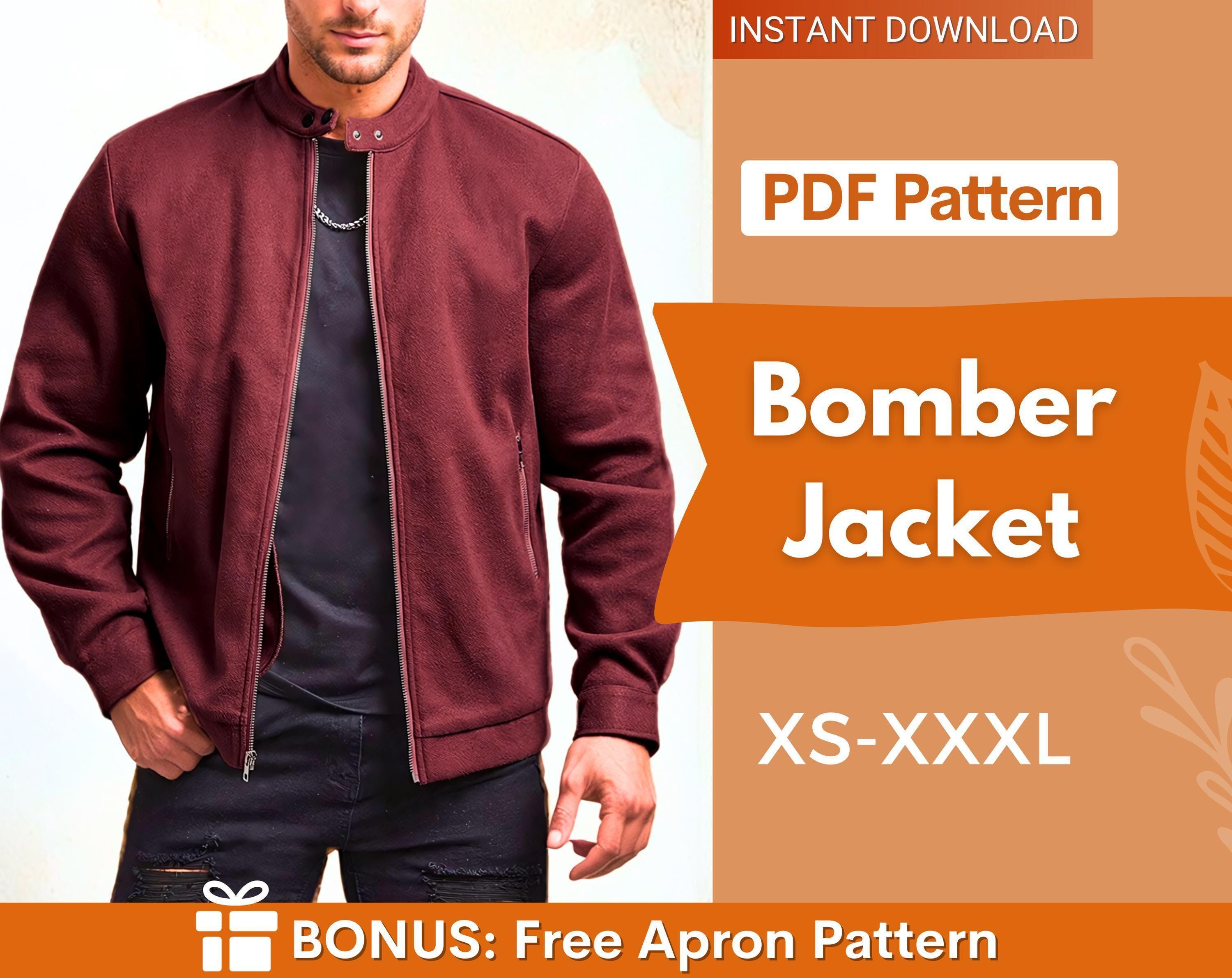 Men Bomber Jacket Pattern, Jacket Sewing Pattern for Men, Men Sewing Pattern, Pattern Men,  Sewing Pattern Jacket Coat Bomber Men
