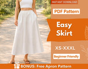 Easy Skirt with Pockets Sewing Pattern | Maxi Skirt Pattern | Women Skirt Pattern | Sewing Patterns | Women Sewing Pattern, Skirt Pockets