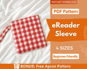 eReader Sleeve Sewing Pattern | 4 Sizes | eBook Sleeve Pattern | Book Case Pattern | Book Sleeve Pattern | Quilted book sleeve pattern