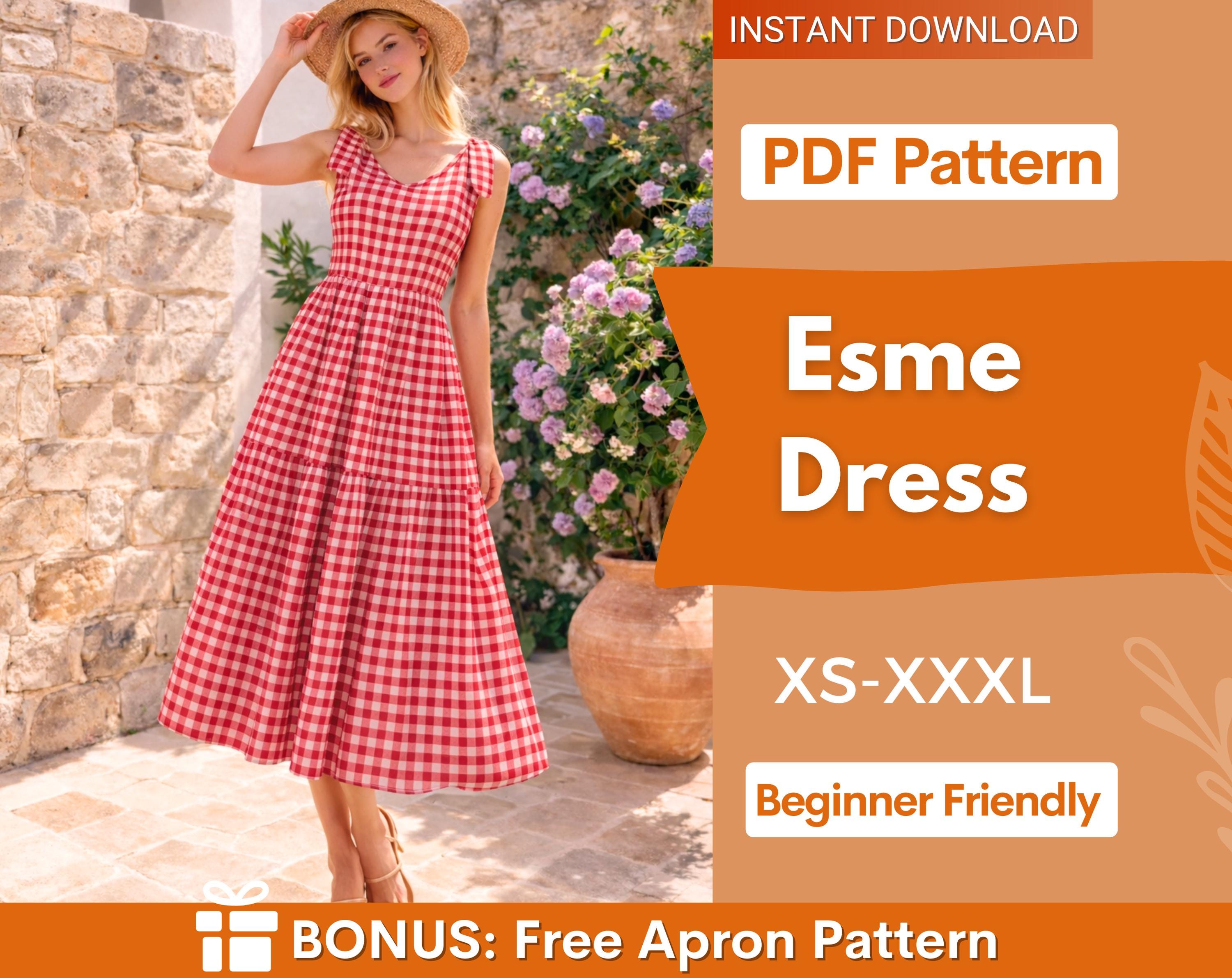 Esme Dress Sewing Pattern | Dress Pattern | Sewing Patterns | Women Patterns | Tiered Dress | Summer Dress | Beginner Sewing Pattern Dress