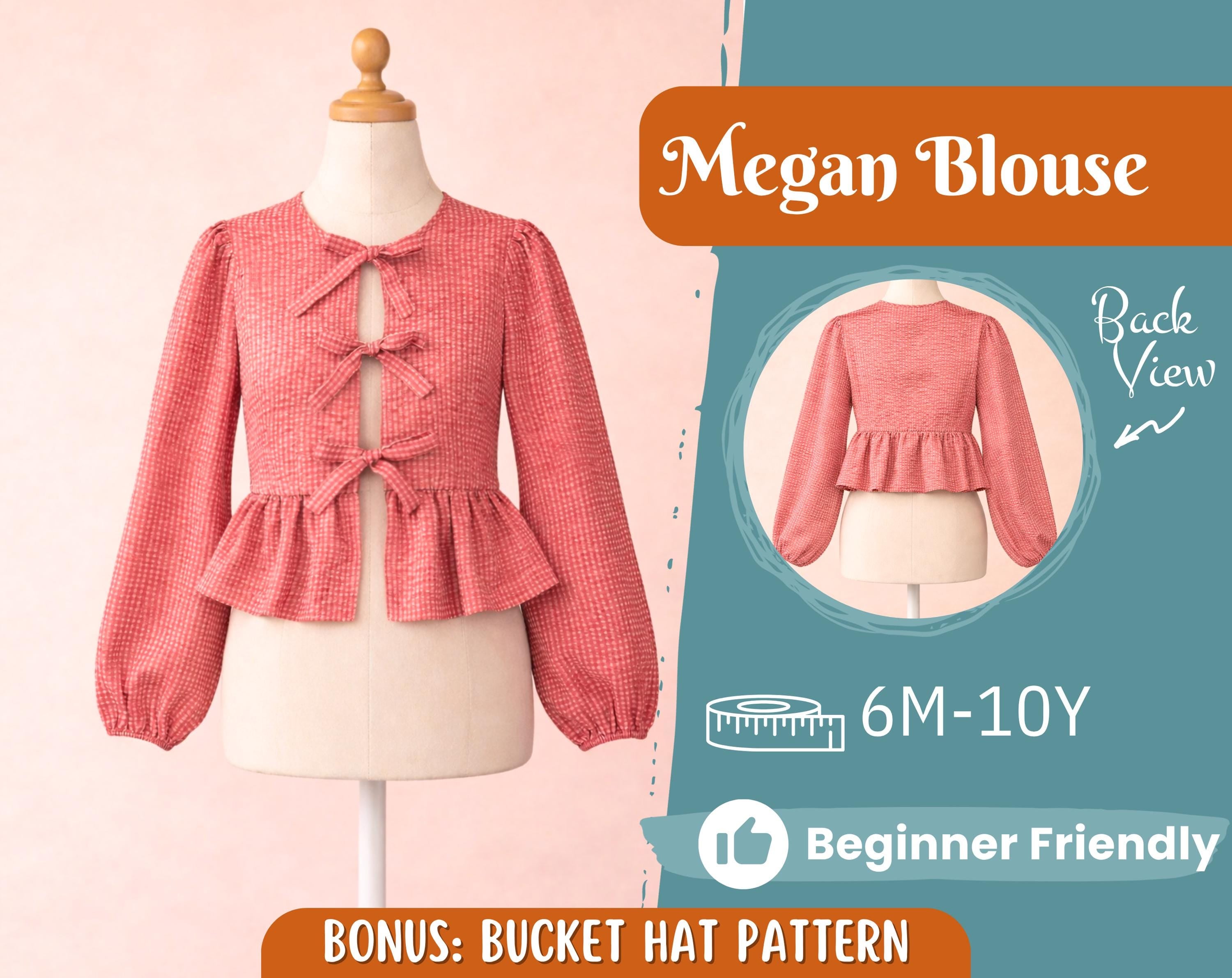 Girl Blouse Pattern, Sewing Pattern for Kids, Kids Pattern, Toddler Blouse Pattern, Beginner Pattern, Sewing Pattern Toddlers, Baby Pattern