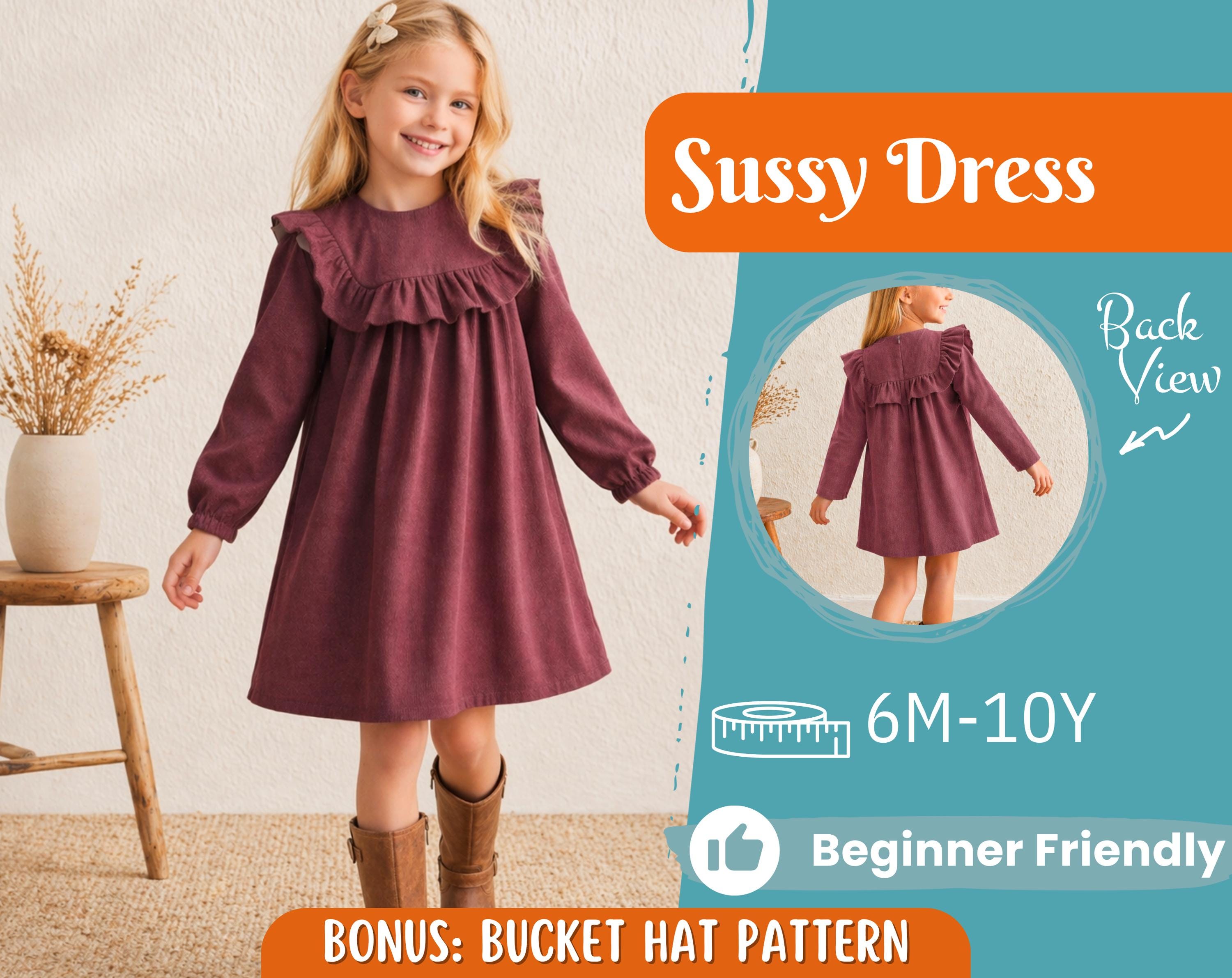 Dress Sewing Pattern for Kids, Dress Pattern, Kids Pattern, Easy PDF Pattern, Beginner Pattern, Sewing Pattern Toddlers, Baby Sewing Pattern