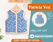 Vest Sewing Pattern for Kids, Teddy Vest Pattern, Kids Pattern, PDF Pattern, Beginner Pattern, Sewing Pattern Toddlers, Kids Vest Pattern