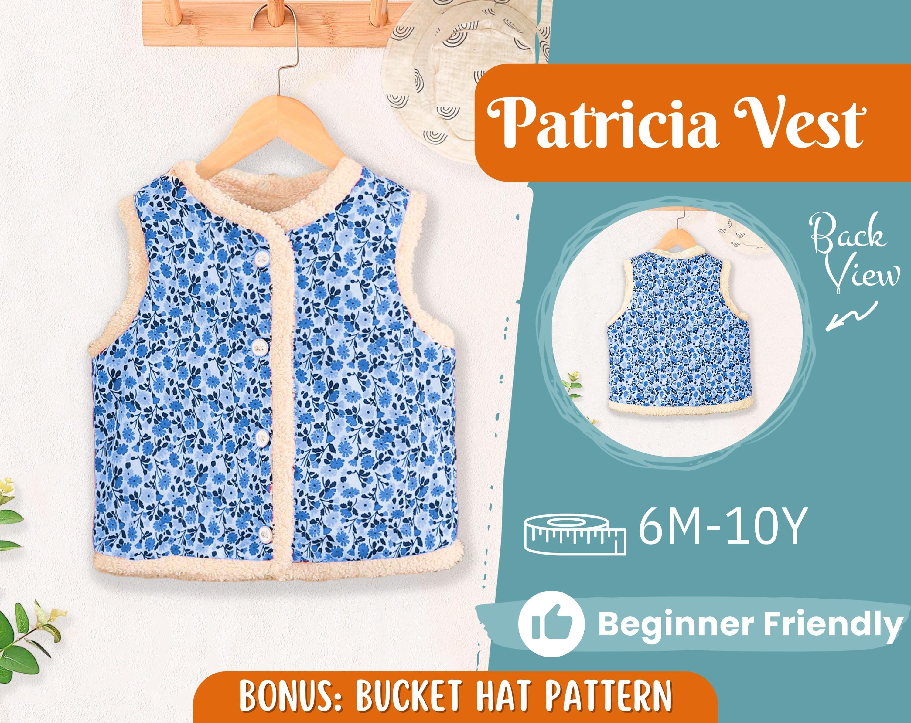 Vest Sewing Pattern for Kids, Teddy Vest Pattern, Kids Pattern, PDF Pattern, Beginner Pattern, Sewing Pattern Toddlers, Kids Vest Pattern