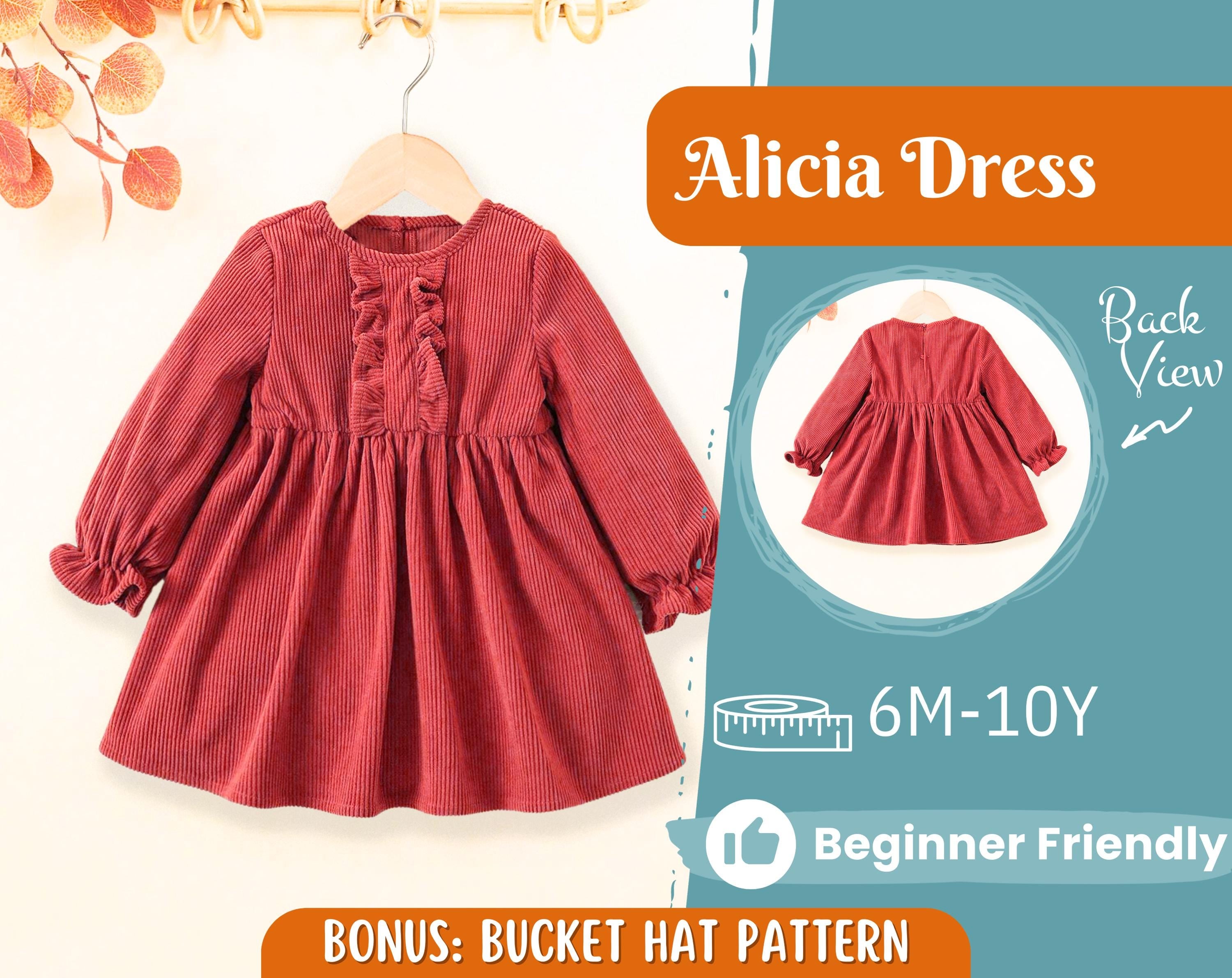 Dress Sewing Pattern for Kids, Dress Pattern, Kids Pattern, PDF Pattern, Beginner Pattern, Sewing Pattern Toddlers, Girl Dress Pattern