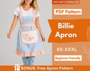 Apron Pattern | Pinafore Dress Pattern | Kitchen Apron Pattern | Apron Dress | Easy Beginner Apron Pattern |  Women Sewing Pattern XS-XXXL