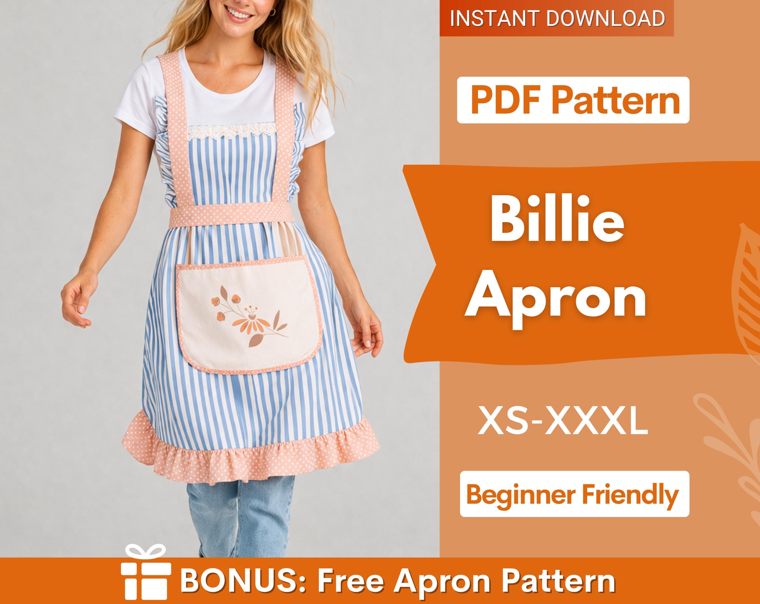 Apron Pattern | Pinafore Dress Pattern | Kitchen Apron Pattern | Apron Dress | Easy Beginner Apron Pattern |  Women Sewing Pattern XS-XXXL