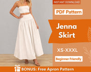 Skirt Sewing Pattern | Maxi Skirt Pattern | High Waist Skirt Pattern | Sewing Patterns, Women Sewing Pattern, Long Skirt, Skirt with Zipper