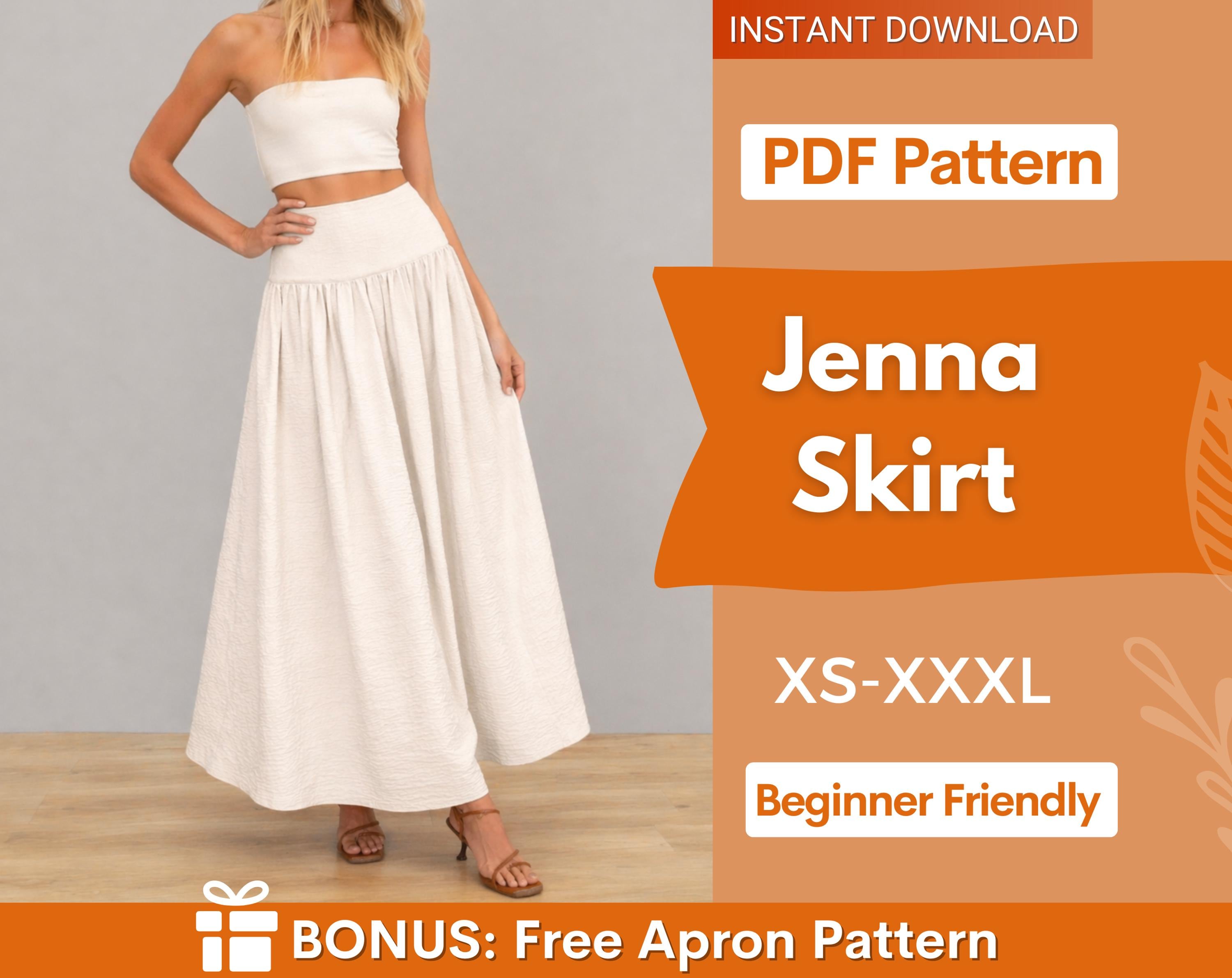 Skirt Sewing Pattern | Maxi Skirt Pattern | High Waist Skirt Pattern | Sewing Patterns, Women Sewing Pattern, Long Skirt, Skirt with Zipper