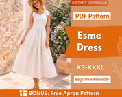 Summer Dress Sewing Pattern | Dress Pattern | Sewing Patterns | Women Patterns | Tiered Dress | Summer Dress | Beginner Sewing Pattern Dress