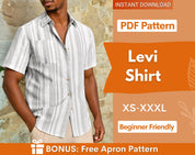 Men Shirt Sewing Pattern, Hawaiian Shirt Pattern, Sewing Pattern for Men, Shirt Pattern, Men's PDF Pattern shirt, Short Sleeves Shirt Men