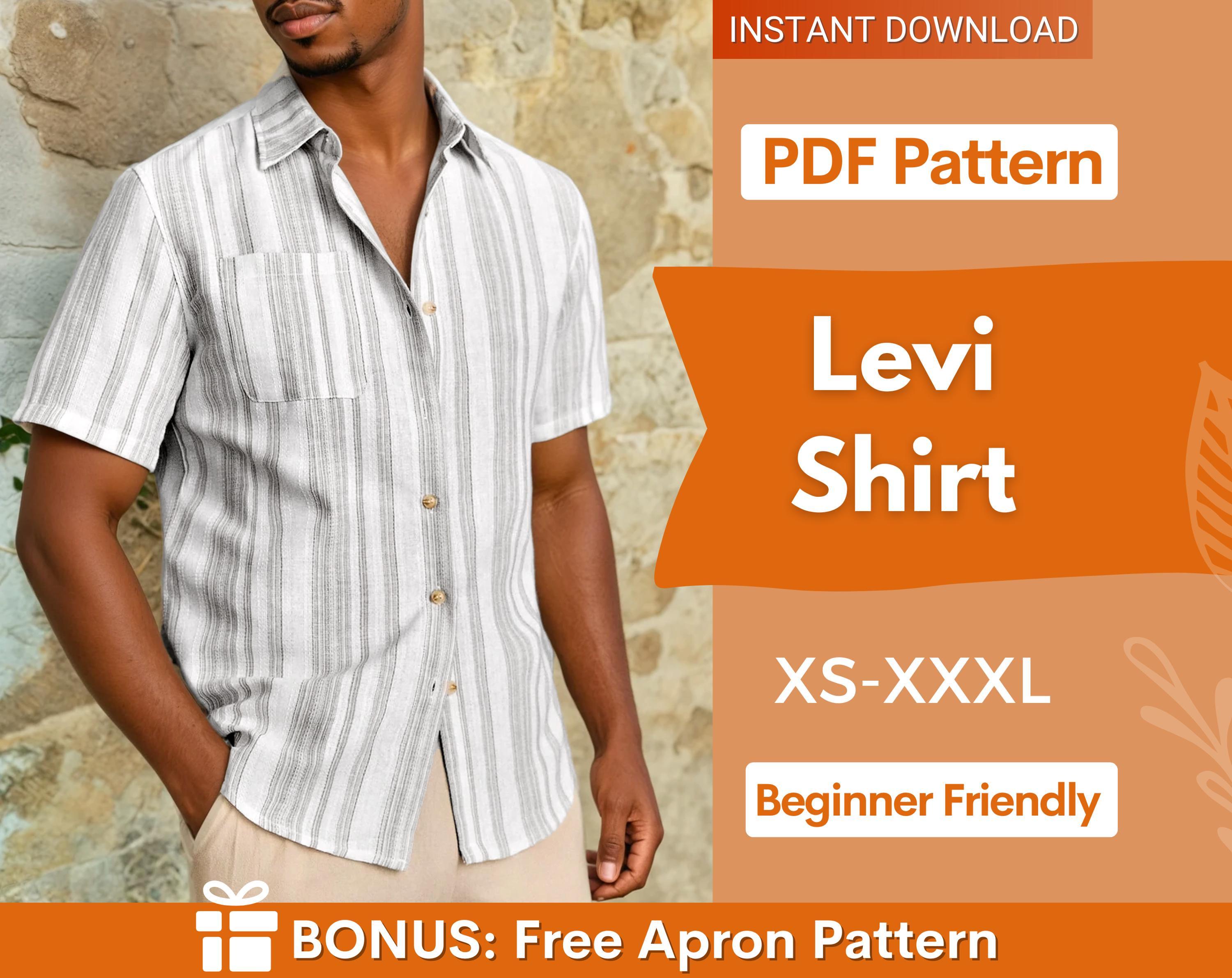 Men Shirt Sewing Pattern, Hawaiian Shirt Pattern, Sewing Pattern for Men, Shirt Pattern, Men's PDF Pattern shirt, Short Sleeves Shirt Men