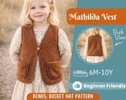 Vest Sewing Pattern for Kids, Teddy Vest Pattern, Kids Pattern, PDF Pattern, Beginner Pattern, Sewing Pattern Toddlers, Kids Vest Pattern
