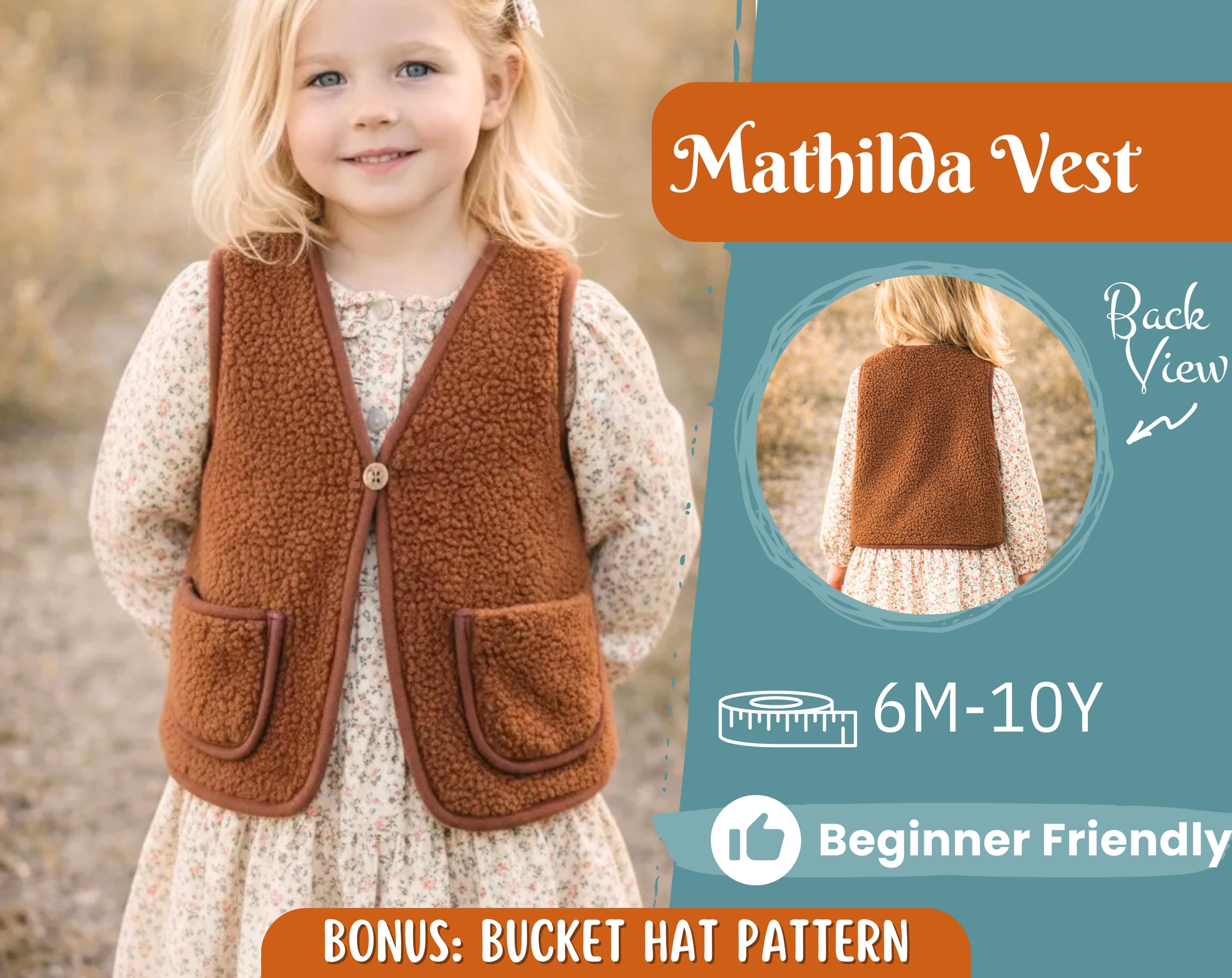 Vest Sewing Pattern for Kids, Teddy Vest Pattern, Kids Pattern, PDF Pattern, Beginner Pattern, Sewing Pattern Toddlers, Kids Vest Pattern