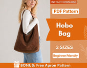 Hobo Bag Pattern | Shoulder Bag Pattern | Tote Bag Sewing Pattern | Boho Bag | Women Bag Pattern | Beginner Bag Pattern | Sling Bag