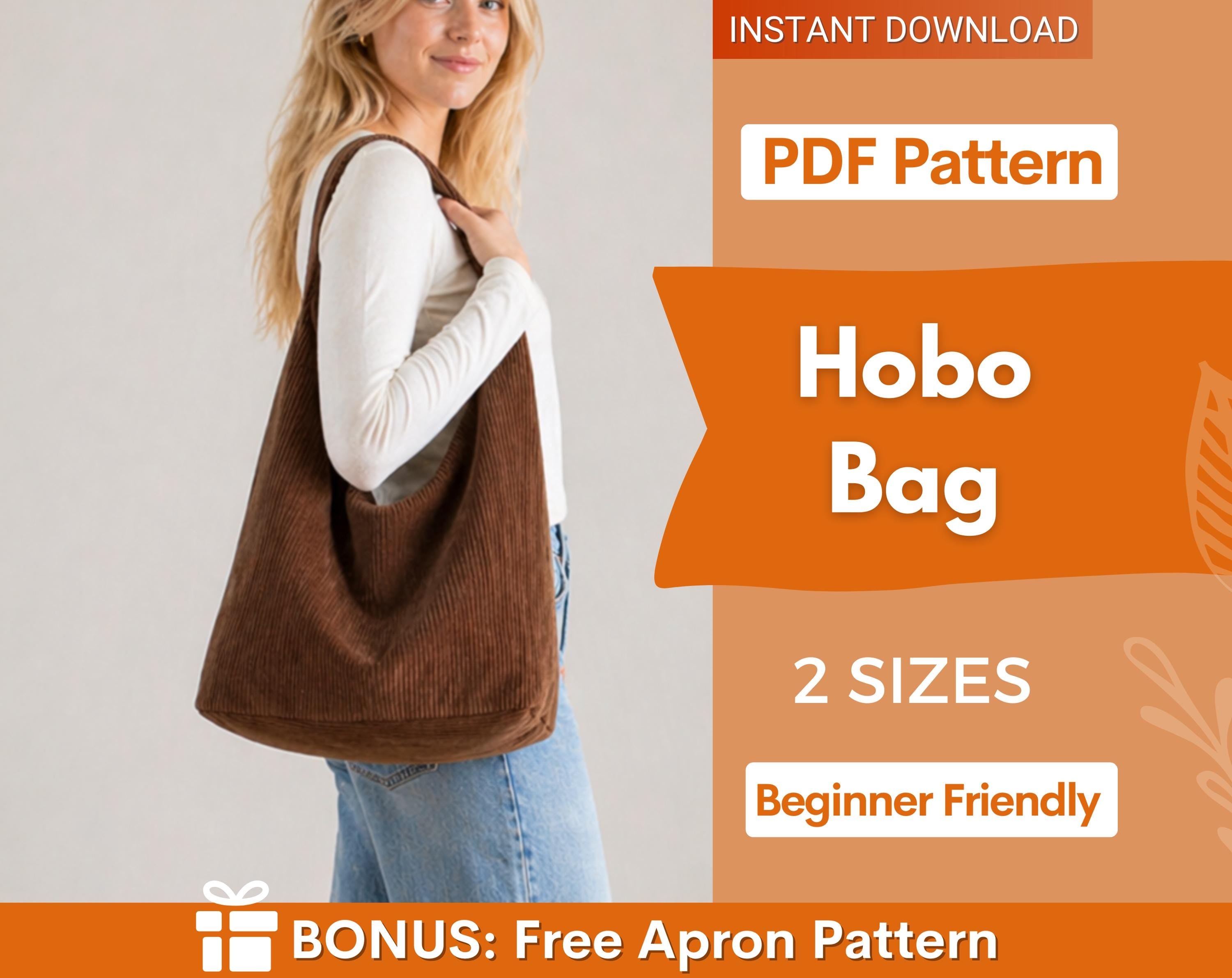 Hobo Bag Pattern | Shoulder Bag Pattern | Tote Bag Sewing Pattern | Boho Bag | Women Bag Pattern | Beginner Bag Pattern | Sling Bag