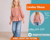 Girl Blouse Pattern, Sewing Pattern for Kids, Kids Pattern, Toddler Blouse Pattern, Beginner Pattern, Sewing Pattern Toddlers, Top Pattern