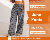 Wide Leg Pants Sewing Pattern | Women Pants Pattern | Palazzo Pants Pattern | Lounge Wear Pattern| Elastic Waistband Pants, Beginner Pattern