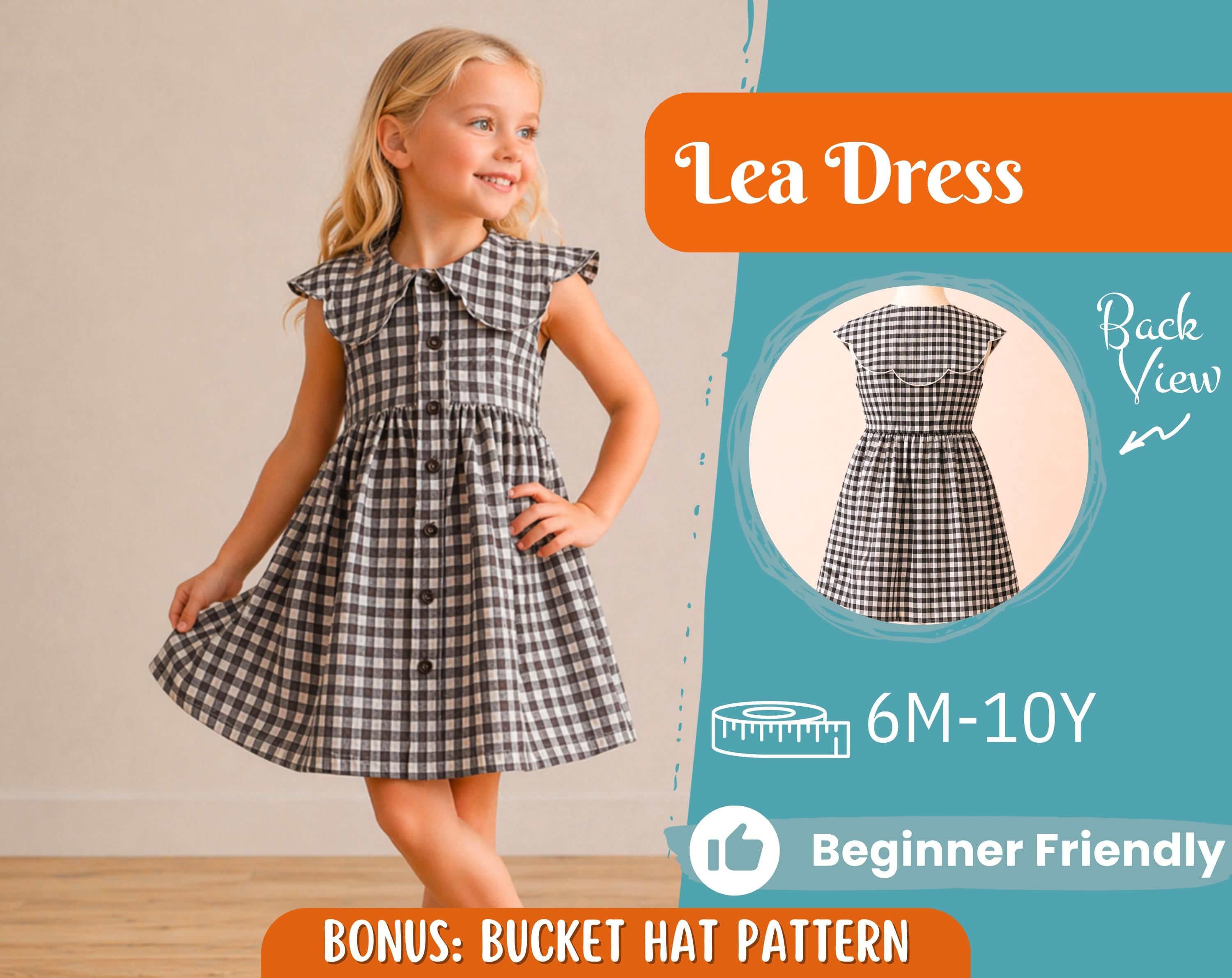 Dress Sewing Pattern for Kids, Dress Pattern, Kids Pattern, Girl Dress Pattern, Beginner Pattern, Sewing Pattern Toddlers, PDF Pattern