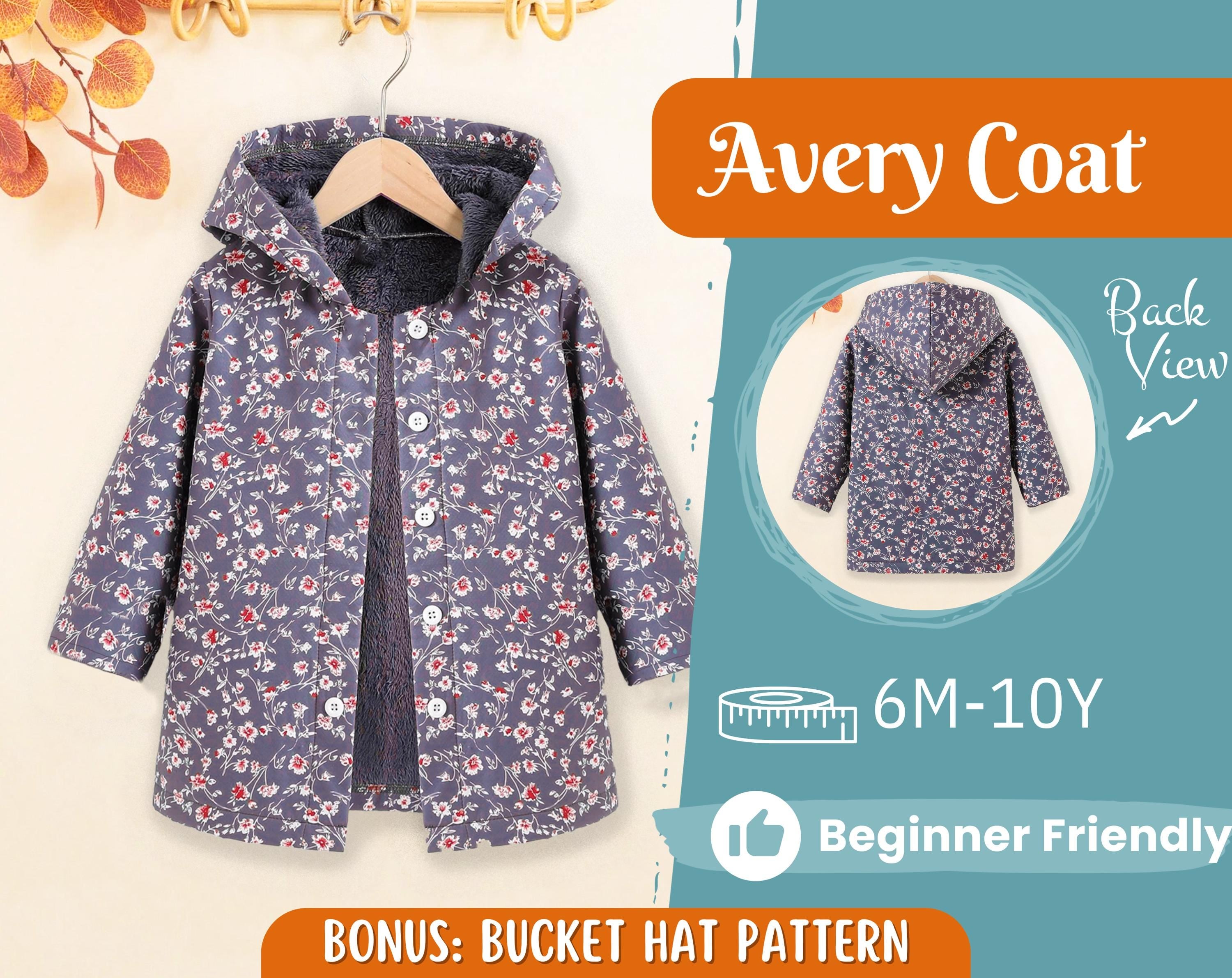 Coat Sewing Pattern for Kids, Coat Pattern, Kids Pattern, PDF Pattern, Beginner Pattern, Sewing Pattern Toddlers, Kids Jacket Pattern