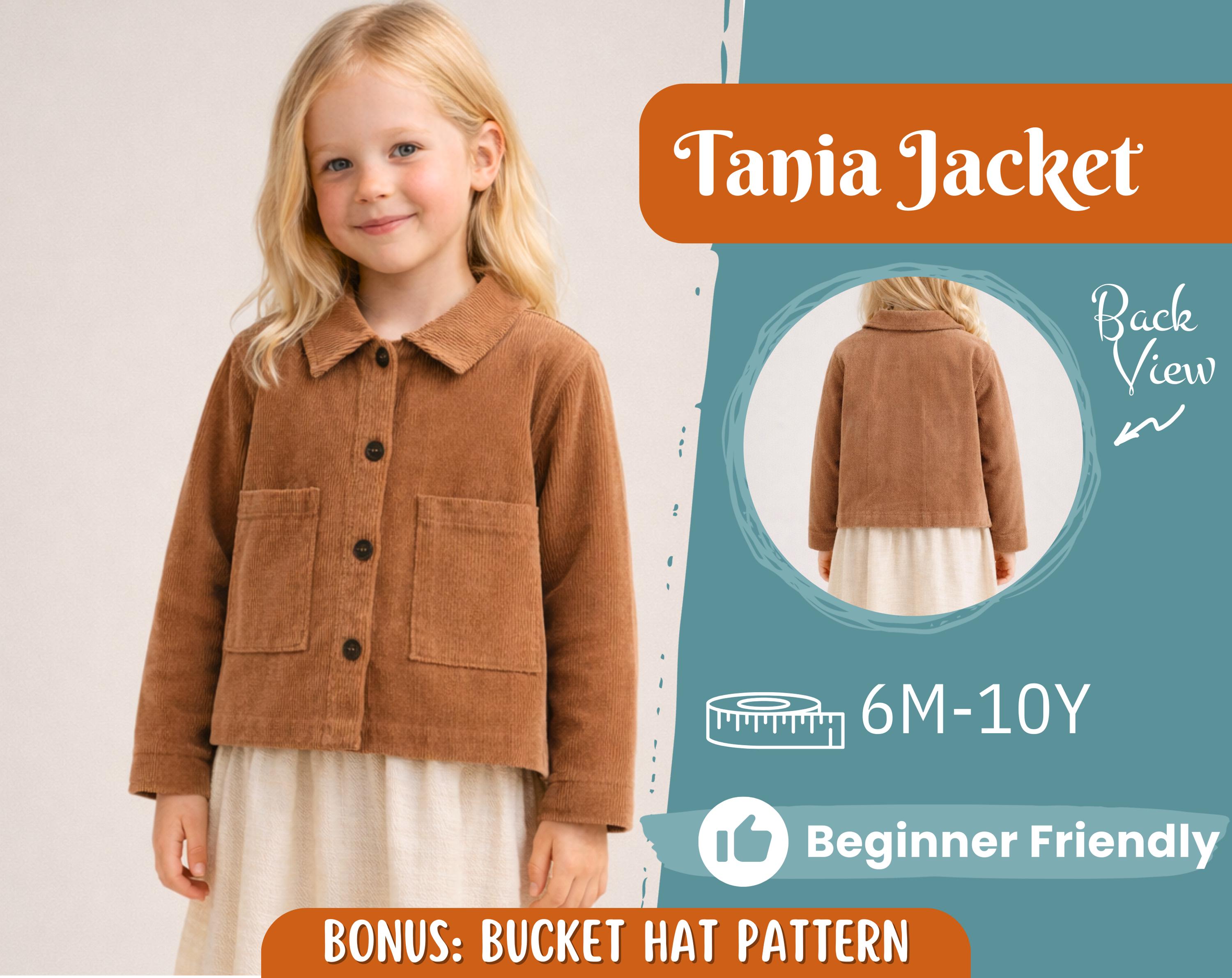 Jacket Sewing Pattern for Kids, Jacket Pattern, Kids Sewing Pattern, PDF Pattern, Beginner Pattern, Sewing Pattern Toddlers, Kids Pattern
