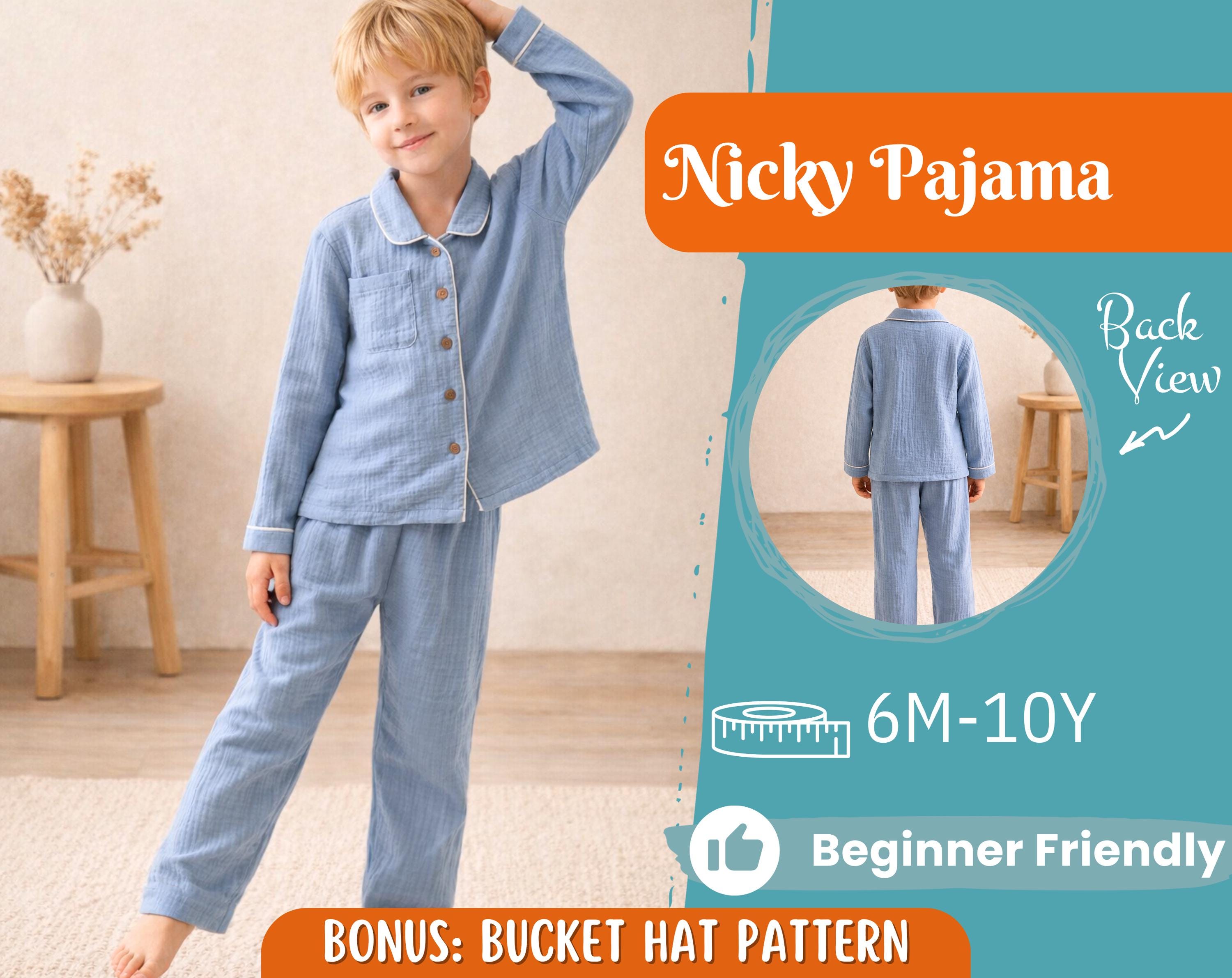 Pajama Sewing Pattern for Kids, Kids Shirt Pattern, Kids Pattern, PDF Pattern, Beginner Pattern, Sewing Pattern Toddlers, Pants Pattern