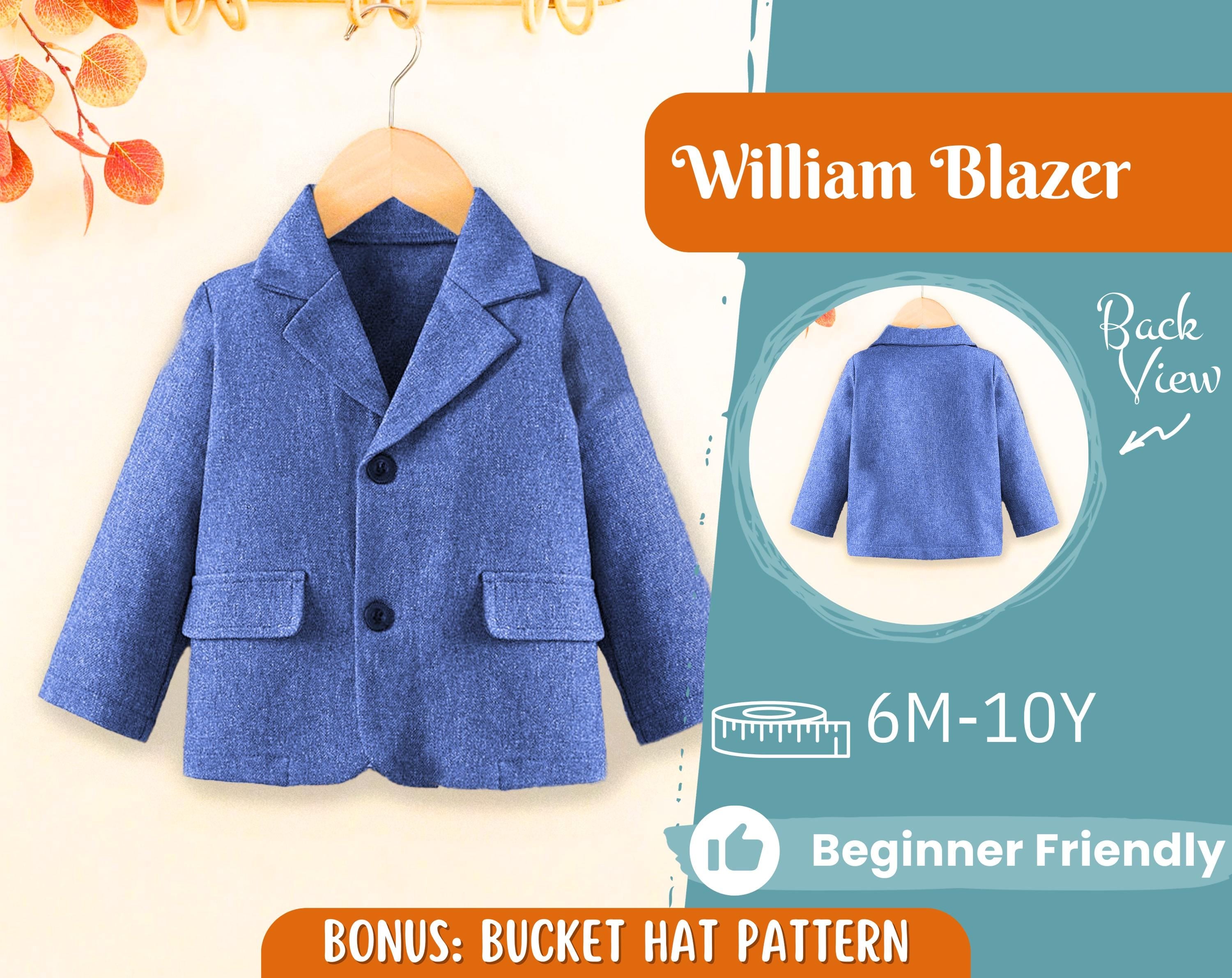 Blazer Sewing Pattern for Kids, Kids Blazer, Kids Pattern, PDF Pattern, Beginner Pattern, Sewing Pattern Toddlers, Kids Jacket Pattern