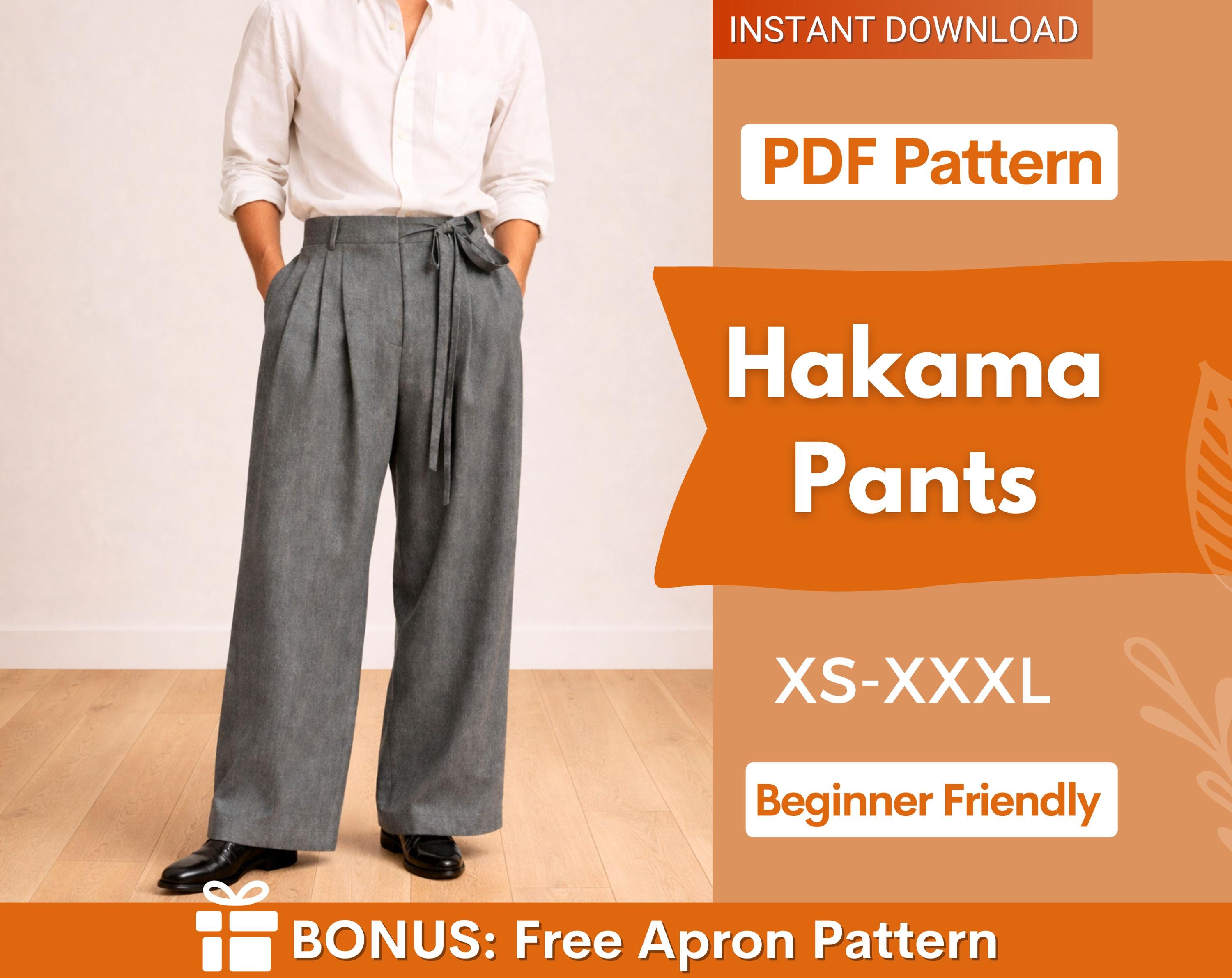 Hakama Pants Sewing Pattern for Men | Japanese Pants Pattern | MenWide Leg Pants Pattern | Sewing Pattern for Men | Pants Pattern Men