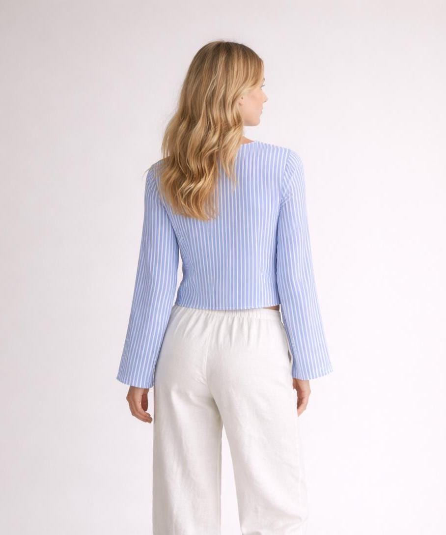Jane Blouse Sewing Pattern | Tie Top Sewing Pattern | Women Sewing Pattern, Shirt Pattern, Top with front Ties, Women Blouse Top Pattern