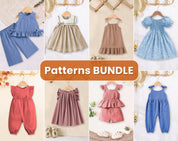 Kids Bundle, Overalls for Kids, Sewing Patterns for Kids PDF, PDF Pattern, Jumpsuit Pattern, Kids Sewing Patterns, Kids Patterns, Girl Dress